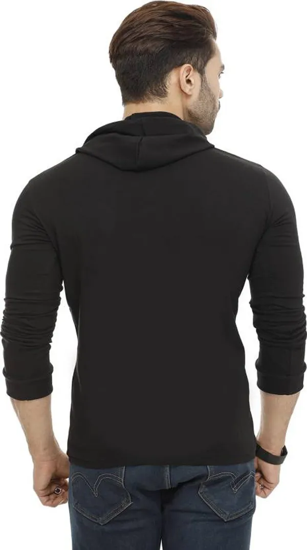Black_Cotton_Solid_Hooded_Neck_Regukar_Fit_T-Shirt_For_Men