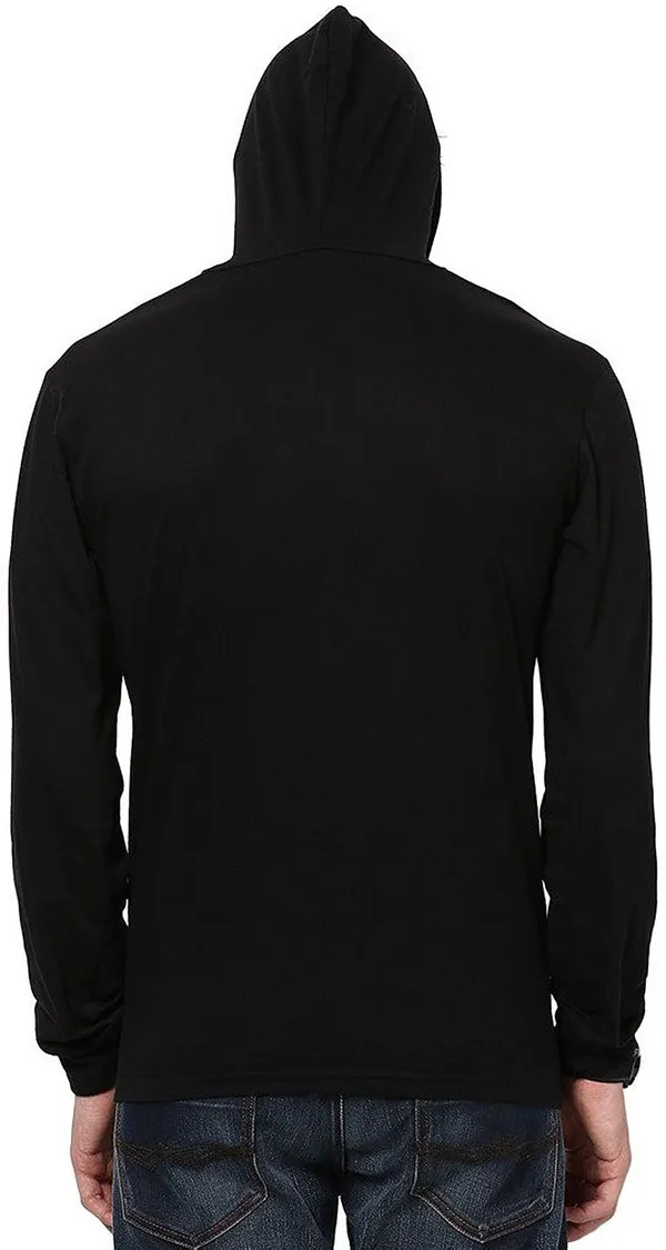 Black_Cotton_Solid_Hooded_Neck_Regukar_Fit_T-Shirt_For_Men