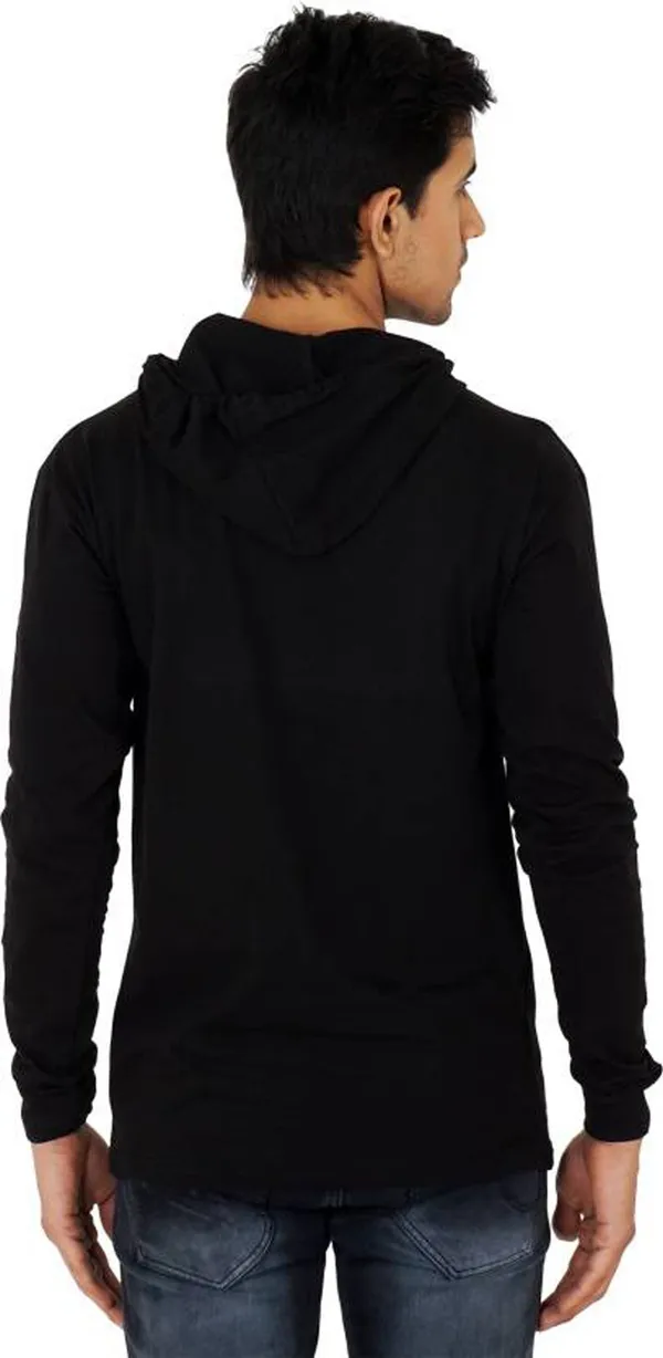 Black_Cotton_Solid_Hooded_Neck_Regukar_Fit_T-Shirt_For_Men