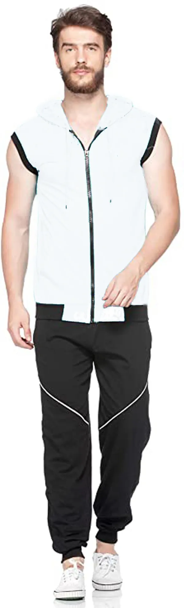 White_Cotton_Solid_Hooded_Neck_Regukar_Fit_T-Shirt_for_men