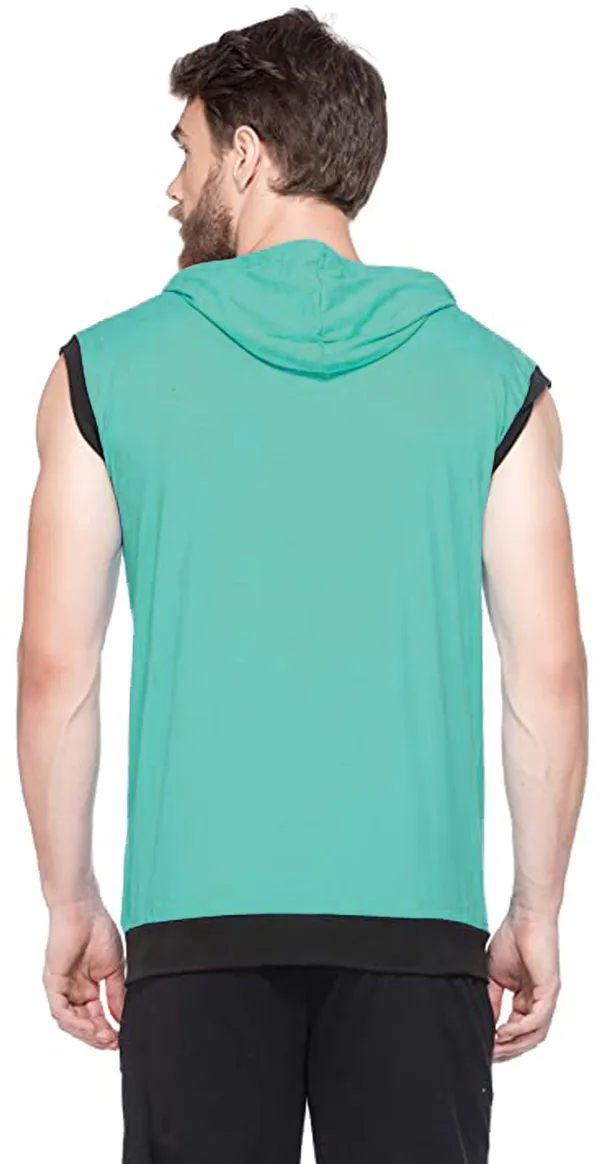Light_Green_Cotton_Solid_Men_Hooded_Neck_Light_Regukar_Fit_T-Shirt_For_Men