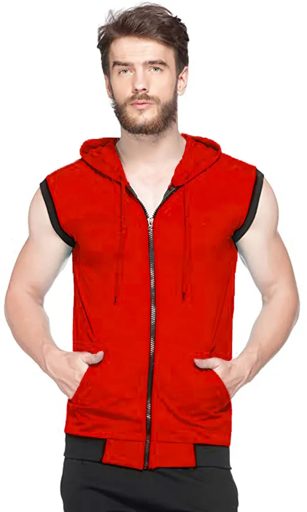 Red_Cotton_Solid_Hooded_Neck_Regukar_Fit_T-Shirt_For_Men