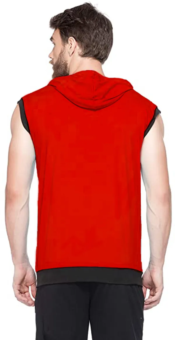 Red_Cotton_Solid_Hooded_Neck_Regukar_Fit_T-Shirt_For_Men