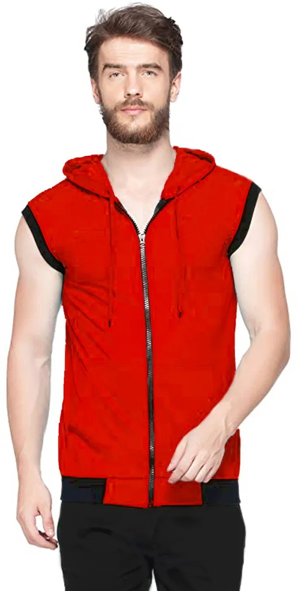 Red_Cotton_Solid_Hooded_Neck_Regukar_Fit_T-Shirt_For_Men
