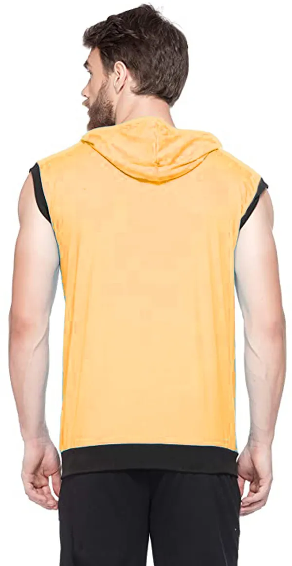 Yellow_Cotton_Solid_Hooded_Neck_Regukar_Fit_T-Shirt_For_Men