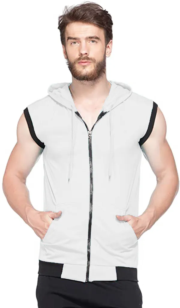 Grey_Cotton_Solid_Hooded_Neck_Regukar_Fit_T-Shirt_For_Men