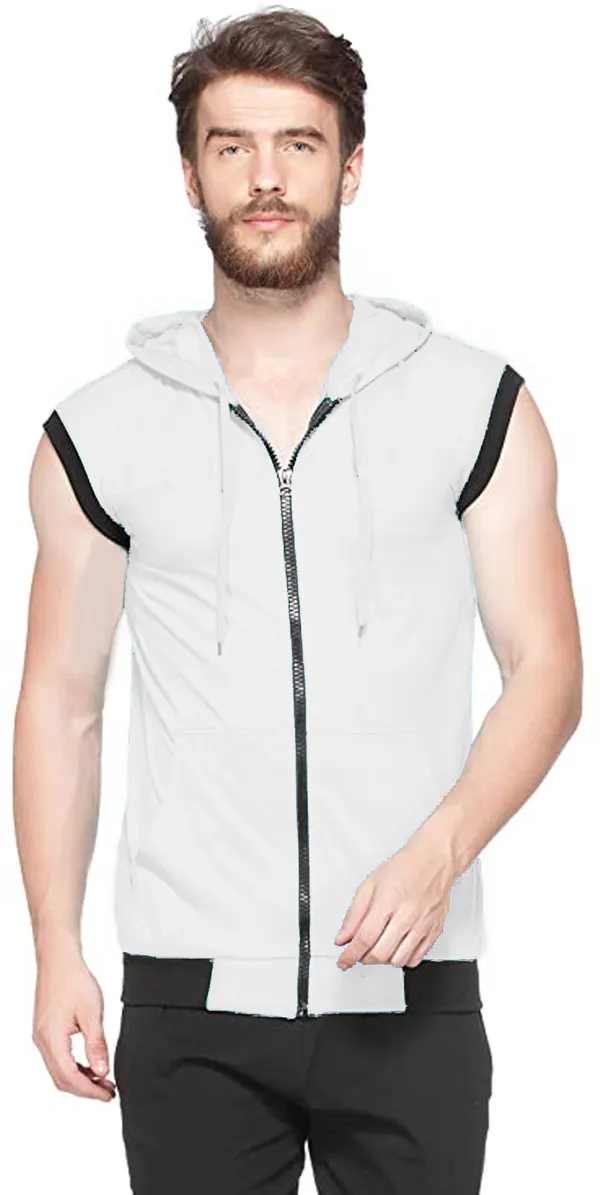 Grey_Cotton_Solid_Hooded_Neck_Regukar_Fit_T-Shirt_For_Men