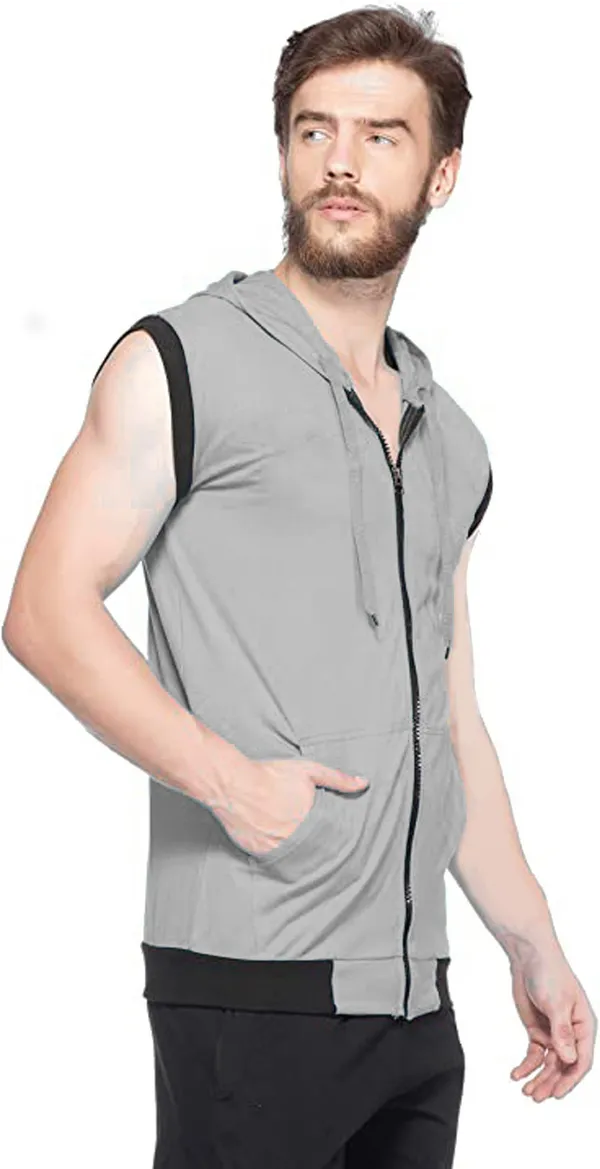 Grey_Cotton_Solid_Hooded_Neck_Regukar_Fit_T-Shirt_For_Men
