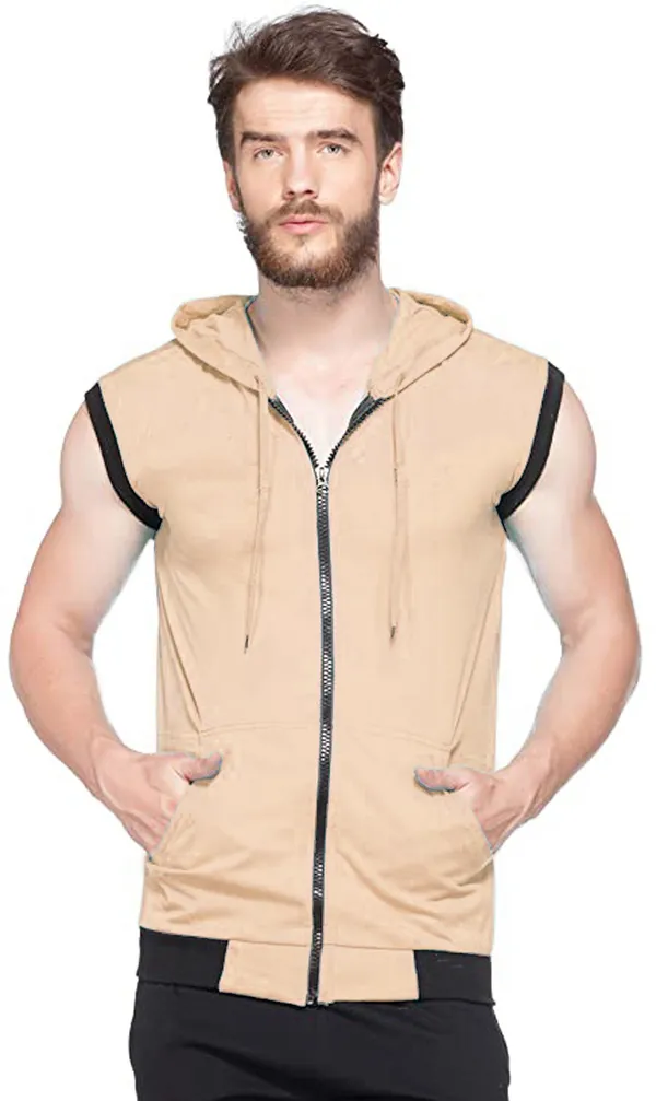 Beige_Cotton_Solid_Hooded_Neck_Regukar_Fit_T-Shirt_for_men