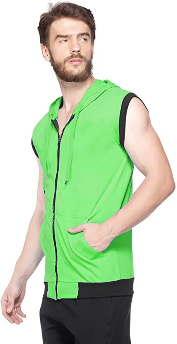 Green_Cotton_Solid_Hooded_Neck_Regukar_Fit_T-Shirt_For_Men