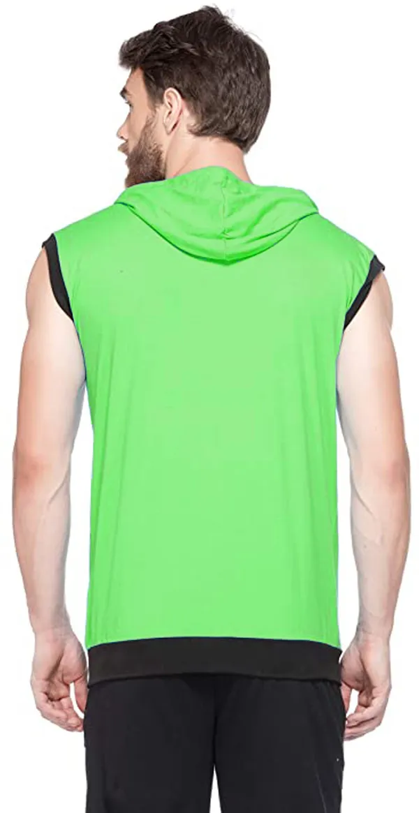 Green_Cotton_Solid_Hooded_Neck_Regukar_Fit_T-Shirt_For_Men