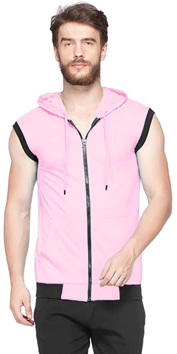 Pink_Solid_Cotton_Hooded_T-Shirt_for_Men_|_Regular_Fit