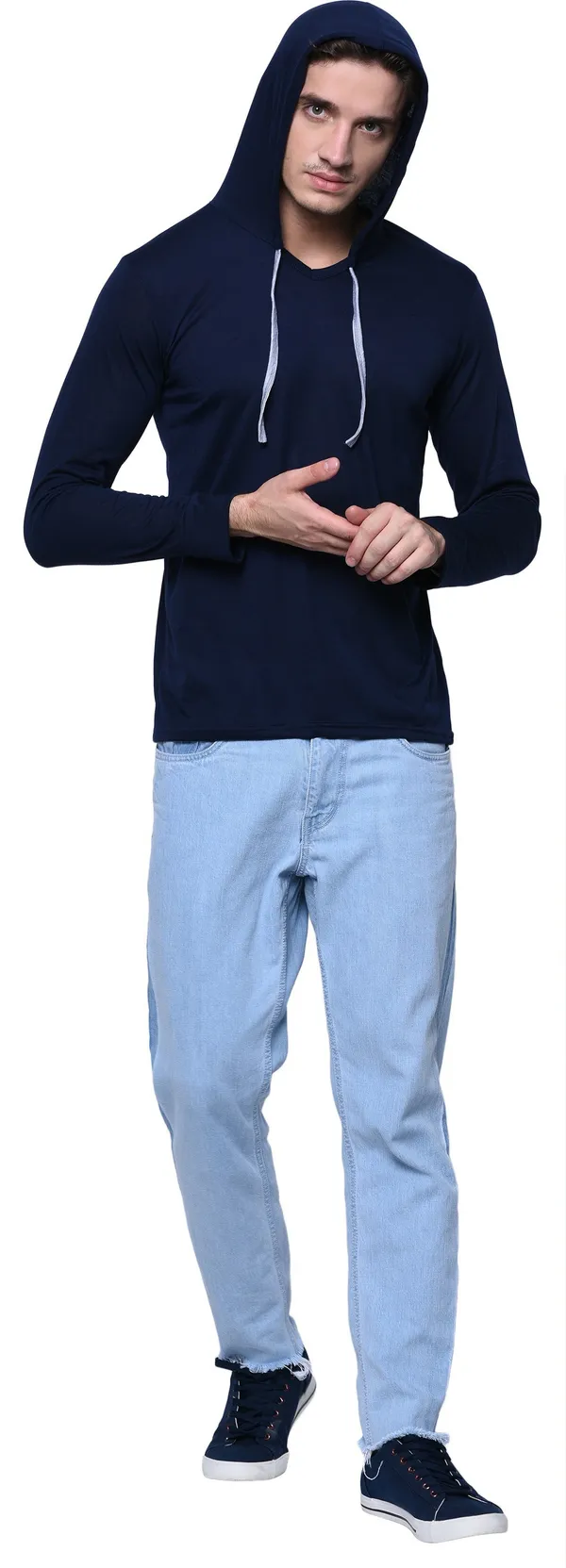 Red_Cotton_Solid_Hooded_Neck_Regukar_Fit_T-Shirt_for_men