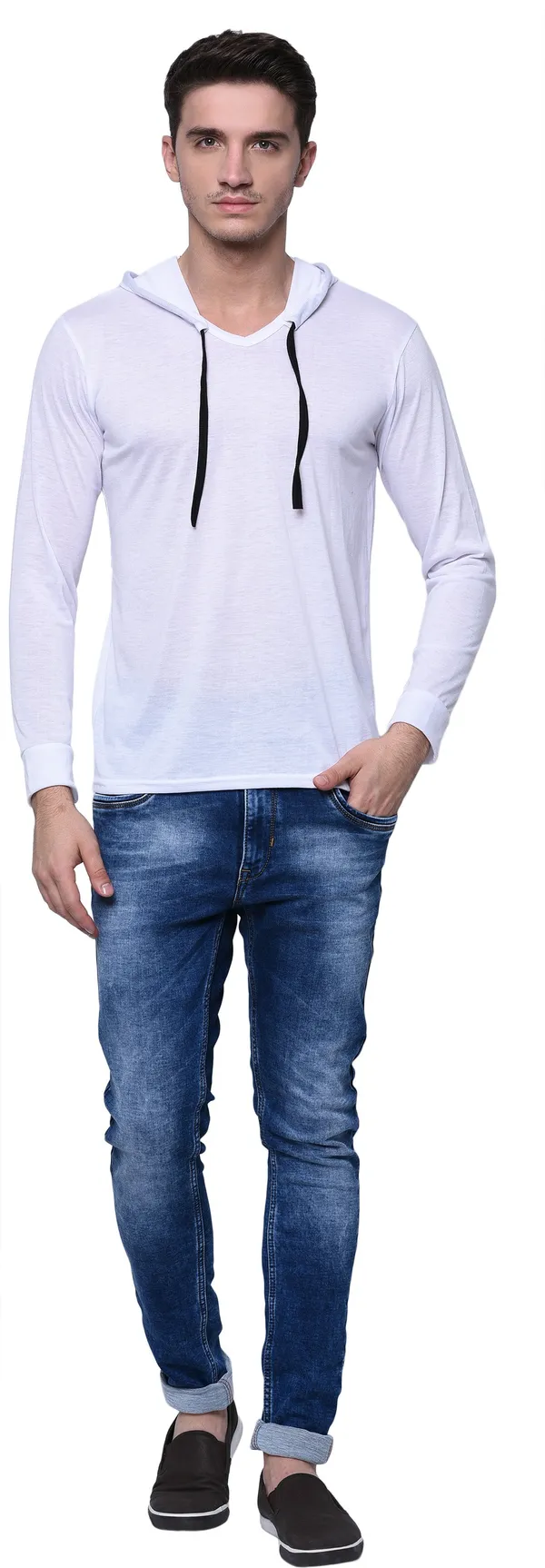Grey_Cotton_Solid_Hooded_Neck_Regukar_Fit_T-Shirt_for_men