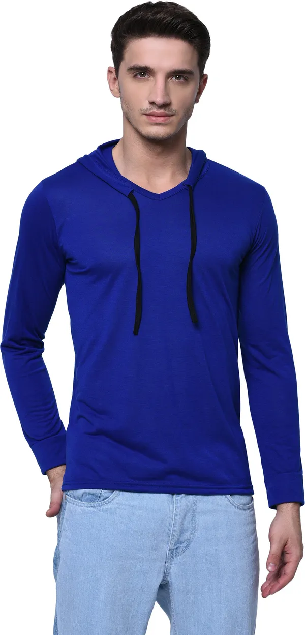 Blue_Cotton_Solid_Men_Hooded_Neck_Regukar_Fit_T-Shirt_For_Men