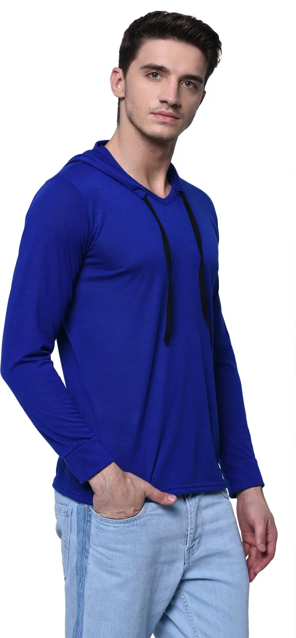 Blue_Cotton_Solid_Men_Hooded_Neck_Regukar_Fit_T-Shirt_For_Men