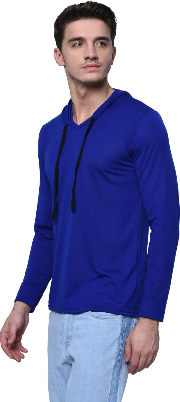 Blue_Cotton_Solid_Men_Hooded_Neck_Regukar_Fit_T-Shirt_For_Men