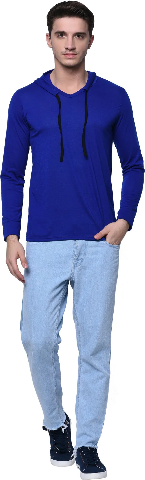 Blue_Cotton_Solid_Men_Hooded_Neck_Regukar_Fit_T-Shirt_For_Men