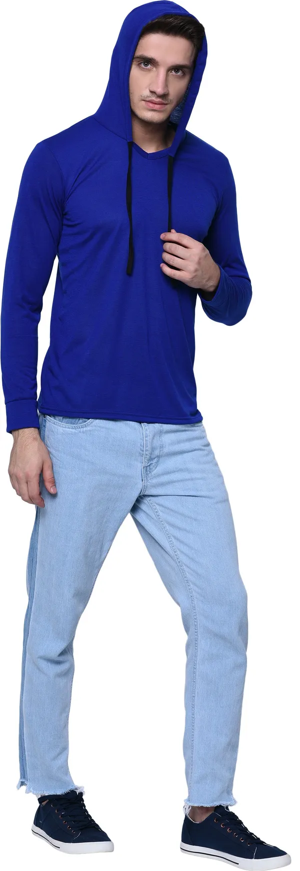 Blue_Cotton_Solid_Men_Hooded_Neck_Regukar_Fit_T-Shirt_For_Men