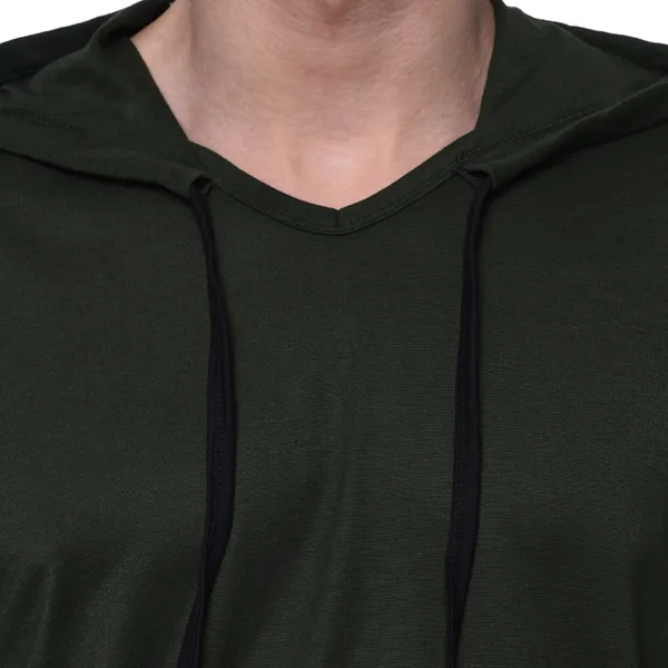Dark_Green_Cotton_Solid_Hooded_Neck_Regukar_Fit_T-Shirt_for_men