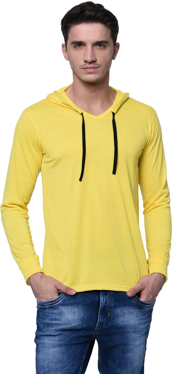Yellow_Cotton_Solid_Hooded_Neck_Regukar_Fit_T-Shirt_for_men