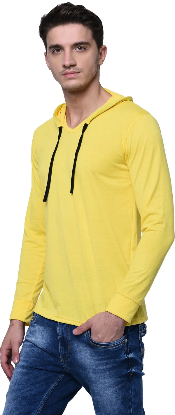 Yellow_Cotton_Solid_Hooded_Neck_Regukar_Fit_T-Shirt_for_men