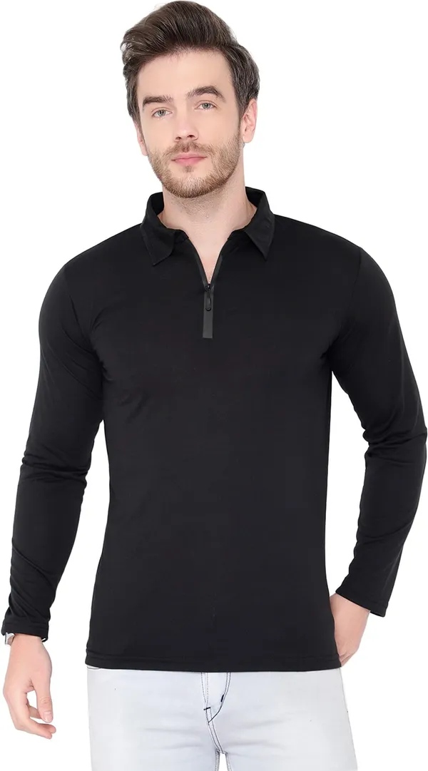 Black_Cotton_Solid_Polo_Neck_Regukar_Fit_T-Shirt_for_men