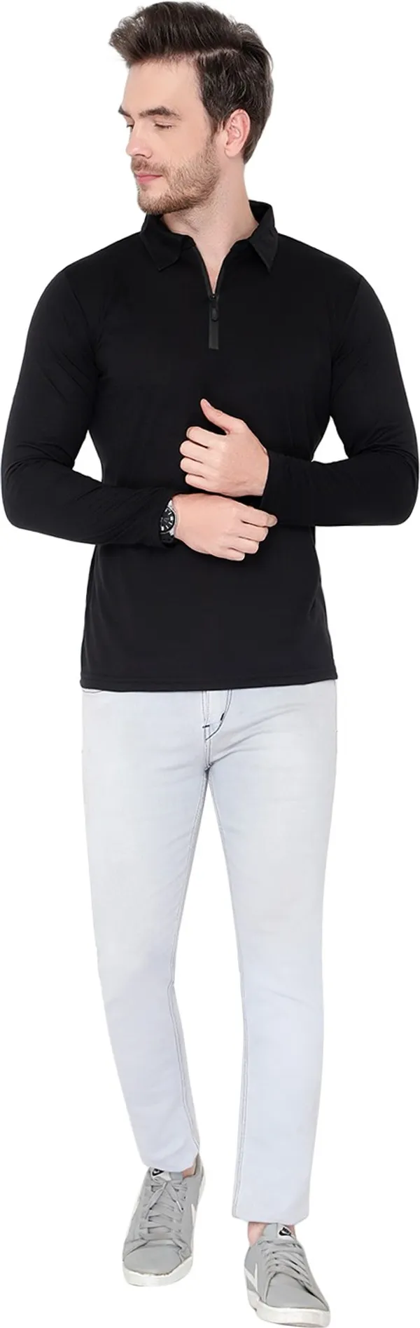 Black_Cotton_Solid_Polo_Neck_Regukar_Fit_T-Shirt_for_men