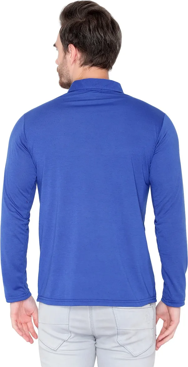 Blue_Cotton_Solid_Men_Polo_Neck_Regukar_Fit_T-Shirt_For_Men