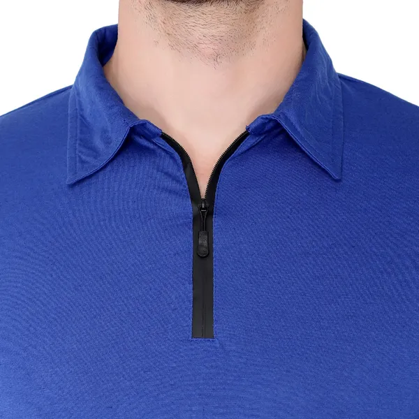 Blue_Cotton_Solid_Men_Polo_Neck_Regukar_Fit_T-Shirt_For_Men
