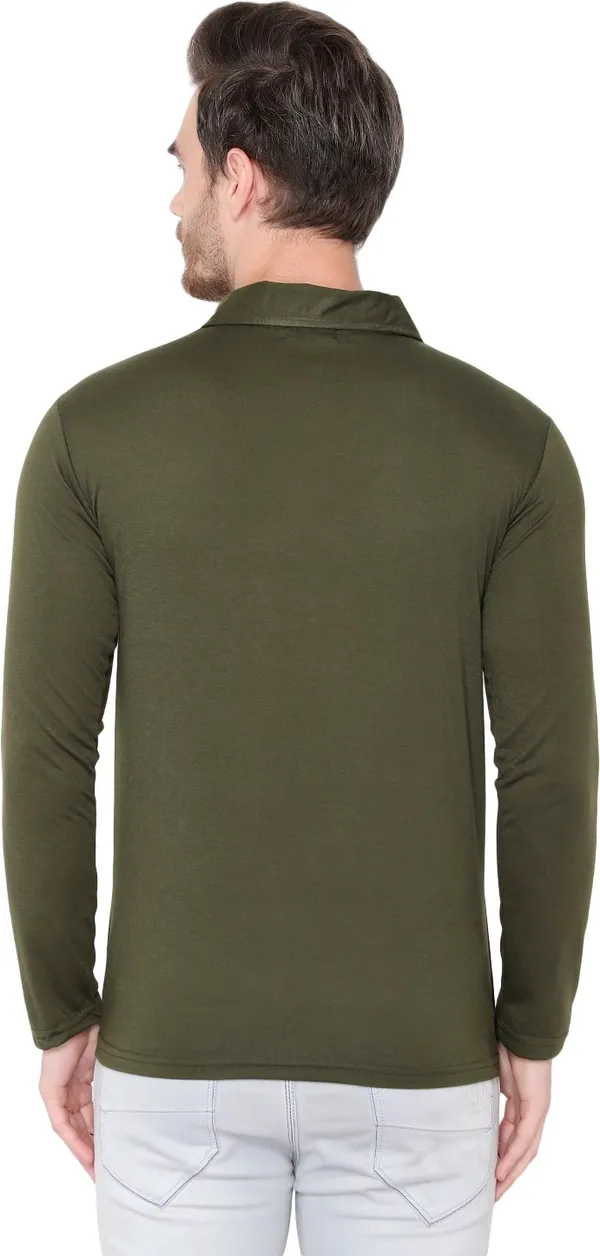 Dark_Green_Cotton_Solid_Polo_Neck_Regukar_Fit_T-Shirt_For_Men