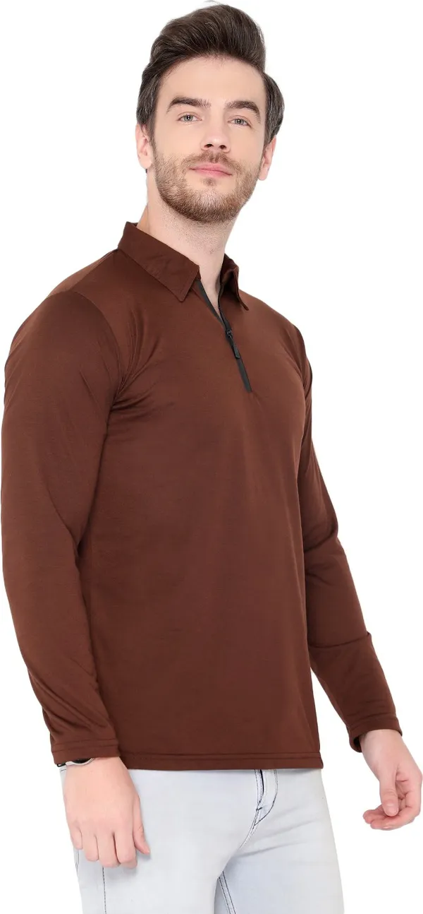 Brown_Cotton_Solid_Polo_Neck_Regukar_Fit_T-Shirt_for_men