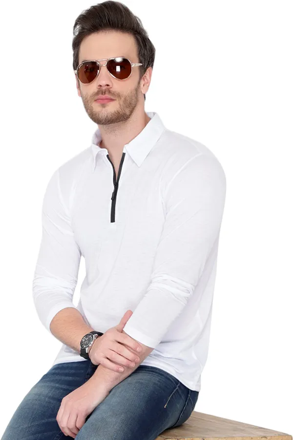 White_Cotton_Solid_Polo_Neck_Regukar_Fit_T-Shirt_for_men