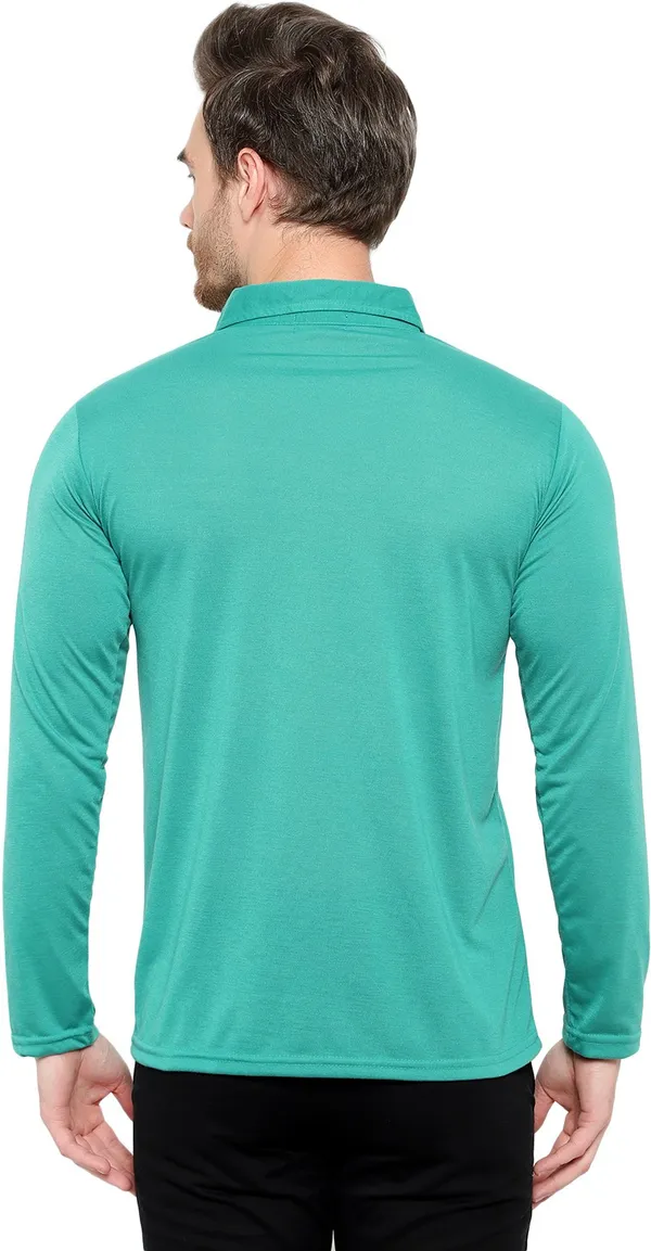 Light_Green_Cotton_Solid_Polo_Neck_Regukar_Fit_T-Shirt_For_Men