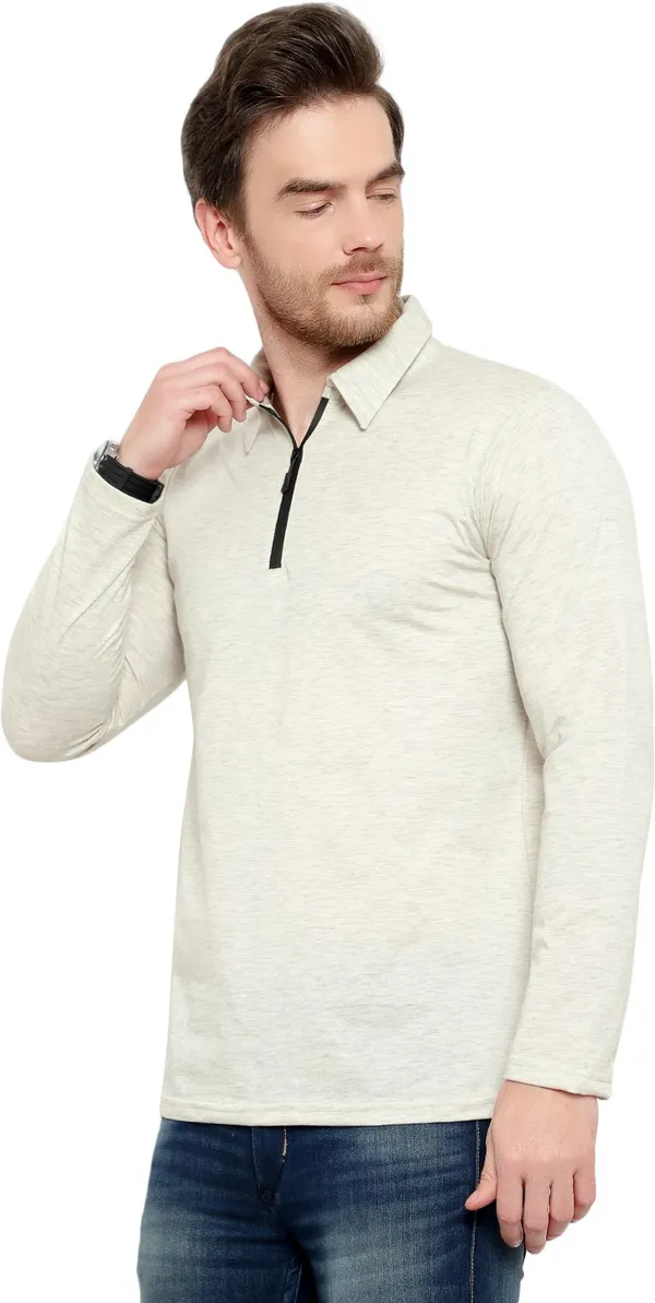 White_Cotton_Solid_Polo_Neck_Regukar_Fit_T-Shirt_For_Men