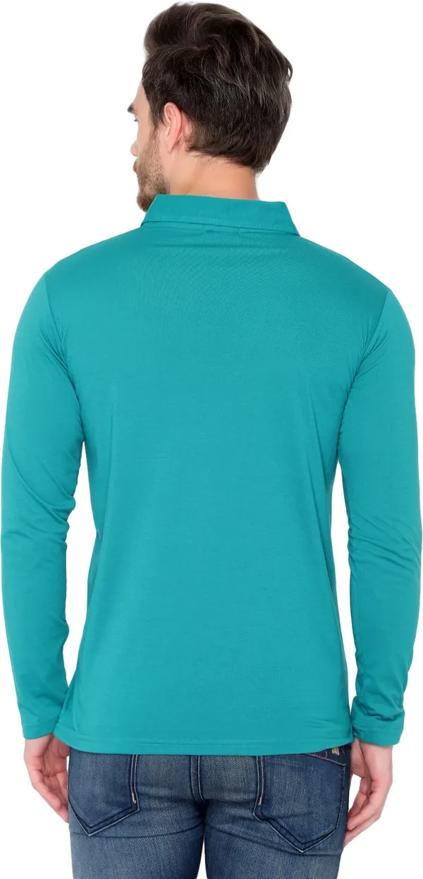 Blue_Cotton_Solid_Polo_Neck_Regukar_Fit_T-Shirt_For_Men