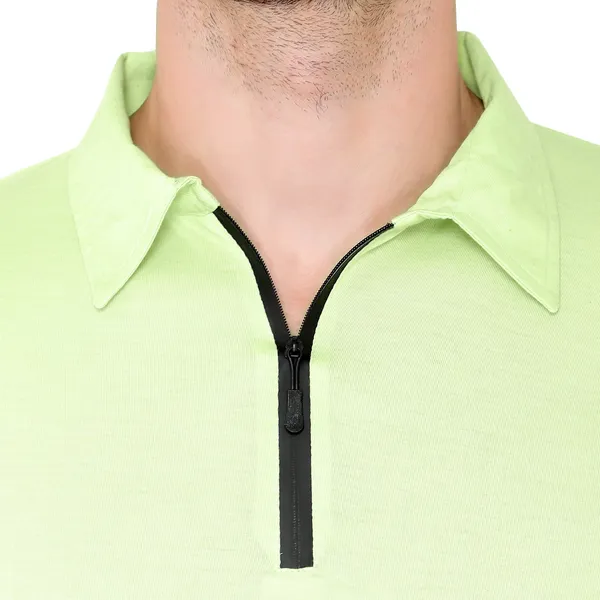 Green_Cotton_Solid_Men_Polo_Neck_Regukar_Fit_T-Shirt_For_Men