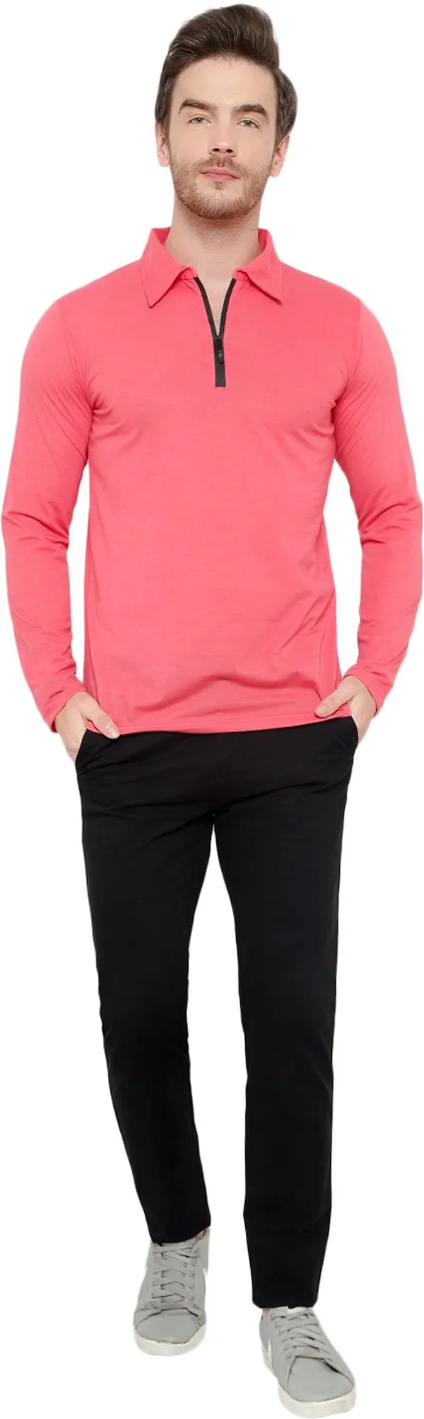 Red_Cotton_Solid_Polo_Neck_Regukar_Fit_T-Shirt_for_men
