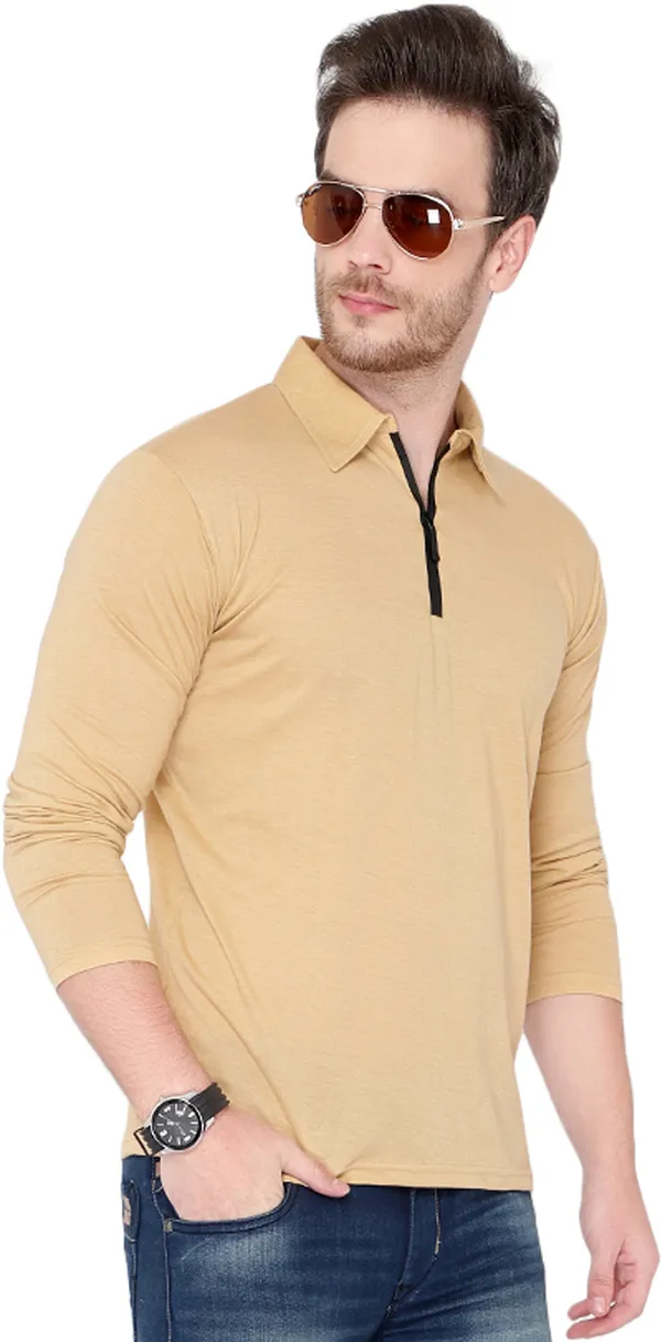 Beige_Cotton_Solid_Polo_Neck_Regukar_Fit_T-Shirt_for_men