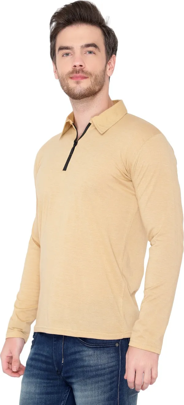 Beige_Cotton_Solid_Polo_Neck_Regukar_Fit_T-Shirt_for_men