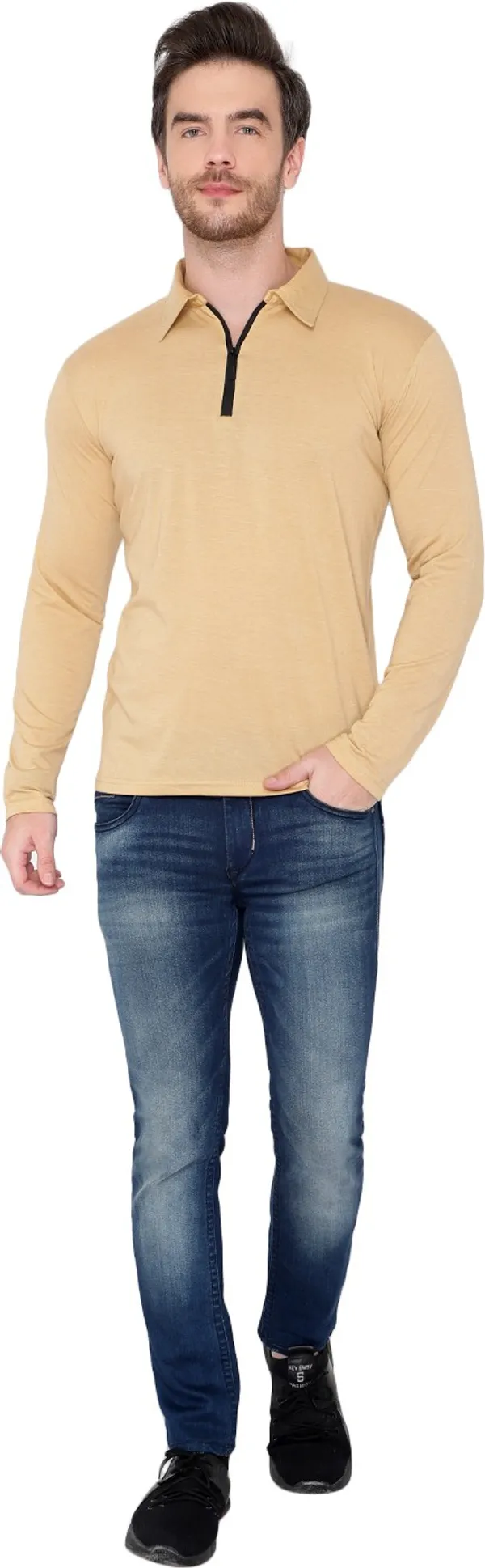 Beige_Cotton_Solid_Polo_Neck_Regukar_Fit_T-Shirt_for_men