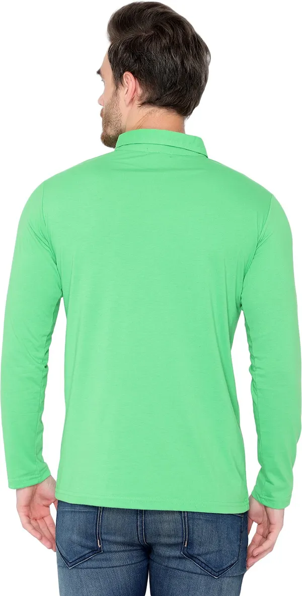Green_Cotton_Solid_Polo_Neck_Regukar_Fit_T-Shirt_For_Men