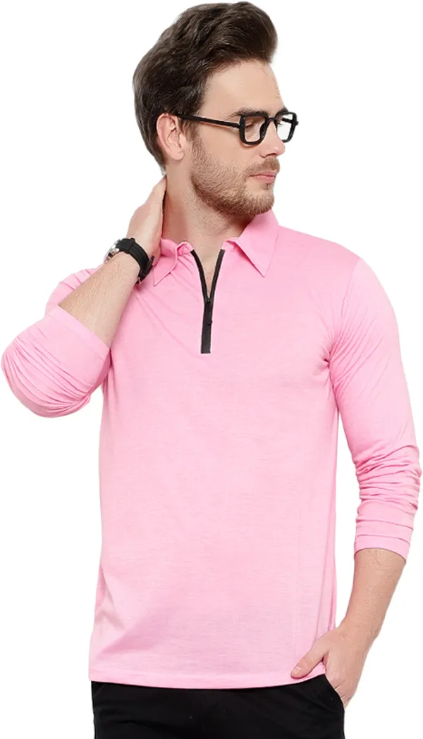 Pink_Cotton_Solid_Polo_Neck_Pink_Regukar_Fit_T-Shirt_for_men