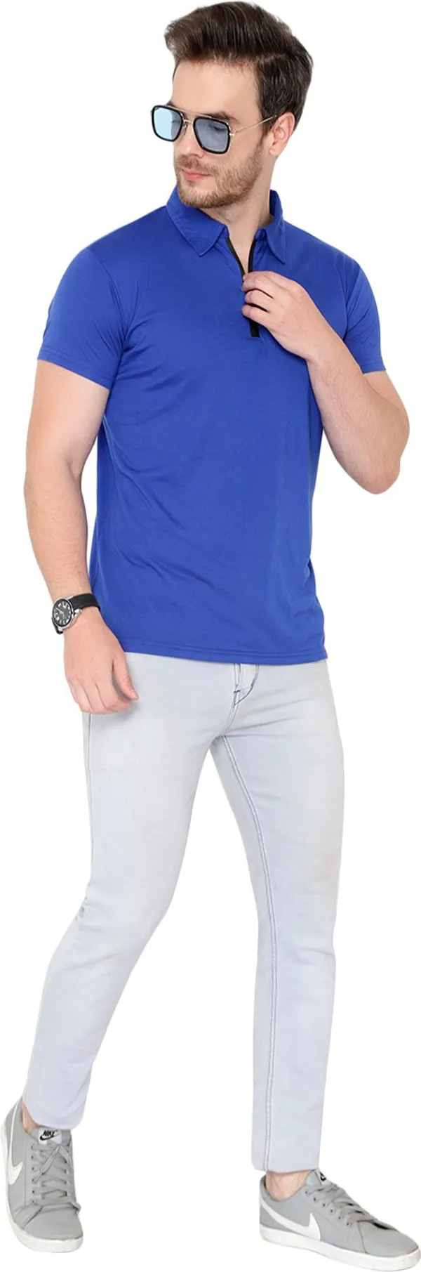 Dark_Blue_Cotton_Solid_Polo_Neck_Regukar_Fit_T-Shirt_for_men