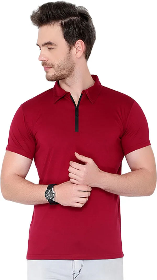 Maroon_Solid_Cotton_Polo_Neck_T-Shirt_for_Men_|_Regular_Fit