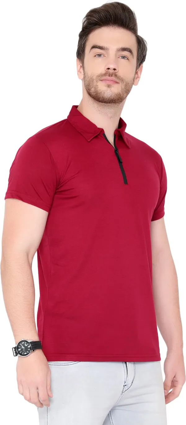 Maroon_Solid_Cotton_Polo_Neck_T-Shirt_for_Men_|_Regular_Fit