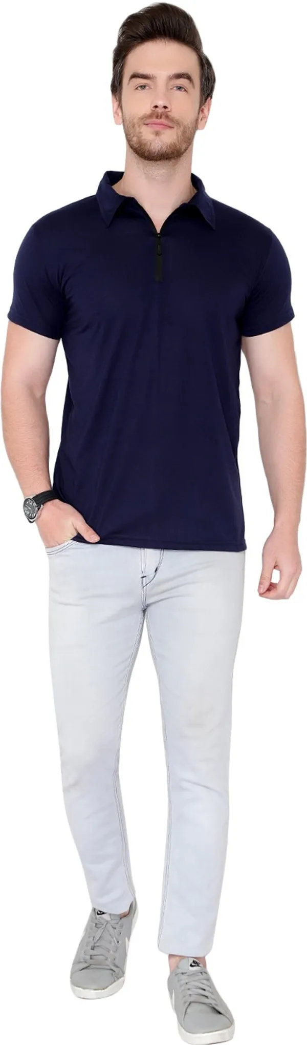 Black_Cotton_Solid_Polo_Neck_Regukar_Fit_T-Shirt_for_men