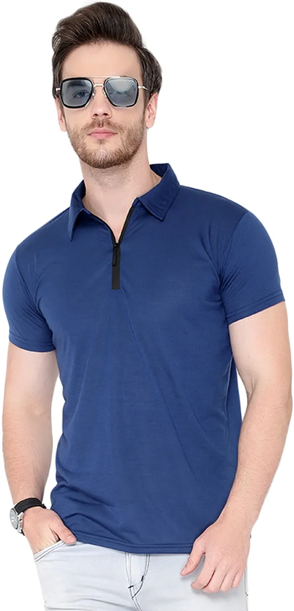 Dark_Blue_Cotton_Solid_Polo_Neck_Regukar_Fit_T-Shirt_For_Men