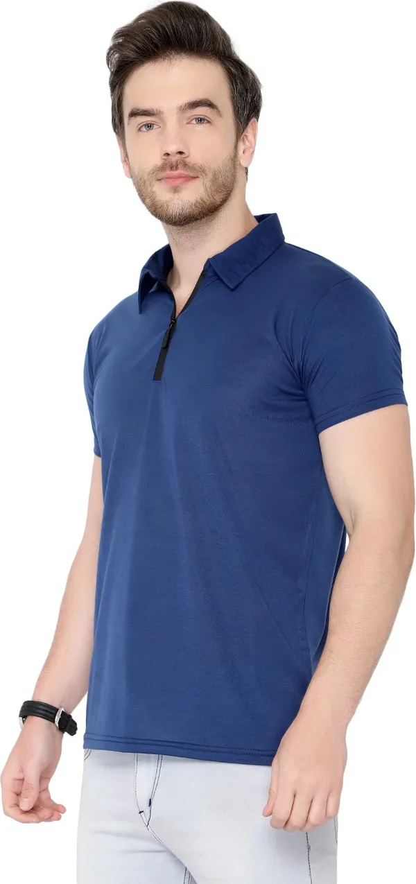 Dark_Blue_Cotton_Solid_Polo_Neck_Regukar_Fit_T-Shirt_For_Men