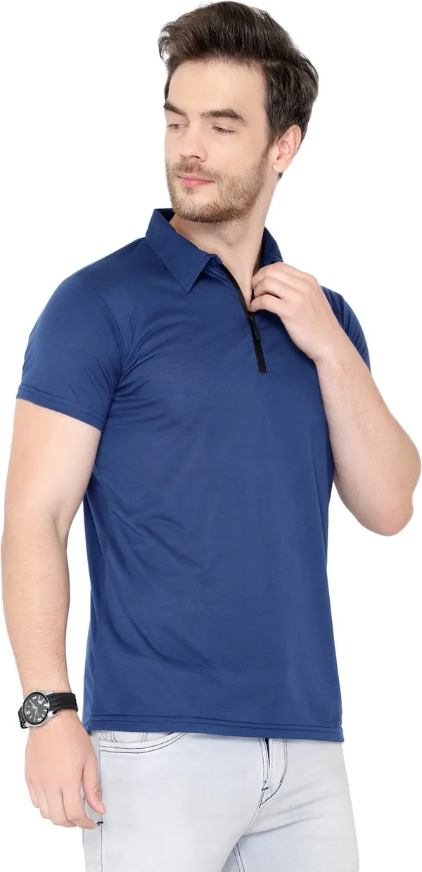 Dark_Blue_Cotton_Solid_Polo_Neck_Regukar_Fit_T-Shirt_For_Men